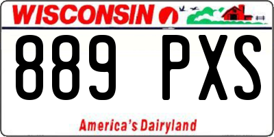 WI license plate 889PXS
