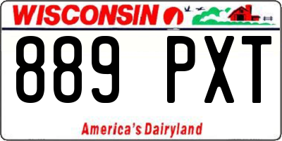WI license plate 889PXT