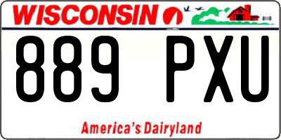 WI license plate 889PXU