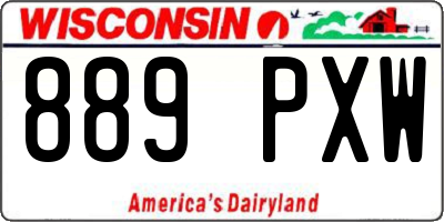 WI license plate 889PXW