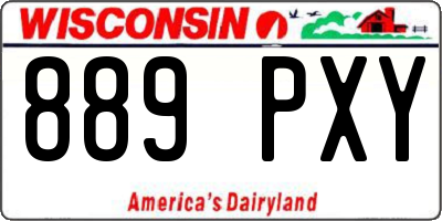 WI license plate 889PXY