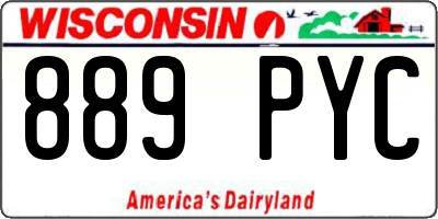 WI license plate 889PYC