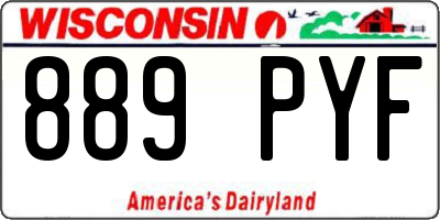 WI license plate 889PYF