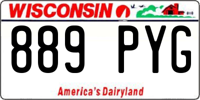 WI license plate 889PYG