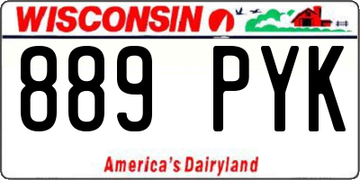 WI license plate 889PYK