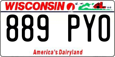 WI license plate 889PYO
