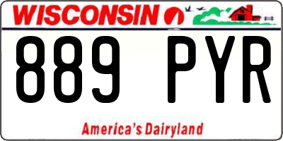 WI license plate 889PYR