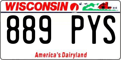 WI license plate 889PYS