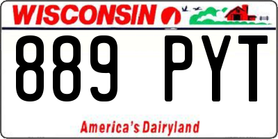 WI license plate 889PYT