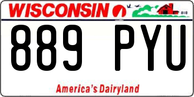 WI license plate 889PYU