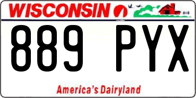 WI license plate 889PYX