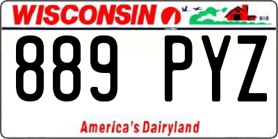 WI license plate 889PYZ