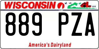 WI license plate 889PZA