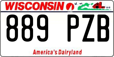 WI license plate 889PZB