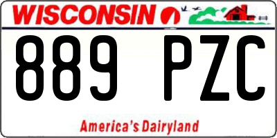 WI license plate 889PZC