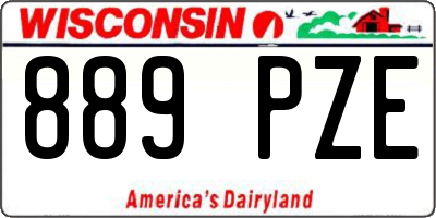 WI license plate 889PZE