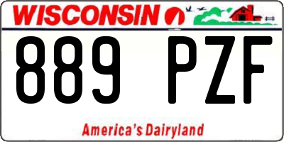 WI license plate 889PZF