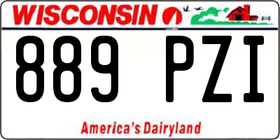 WI license plate 889PZI