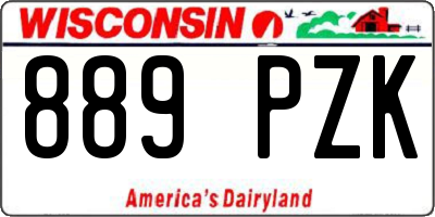 WI license plate 889PZK