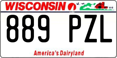 WI license plate 889PZL