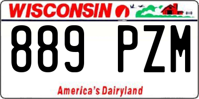 WI license plate 889PZM