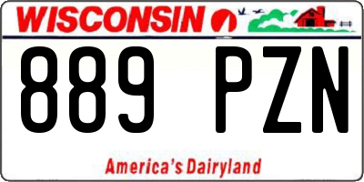 WI license plate 889PZN