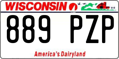 WI license plate 889PZP