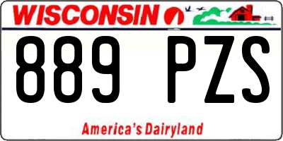 WI license plate 889PZS