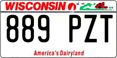 WI license plate 889PZT