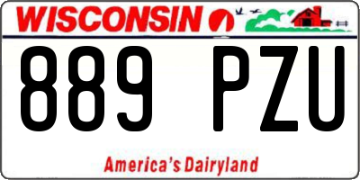 WI license plate 889PZU
