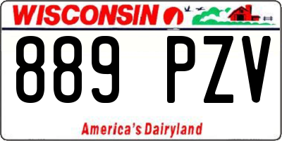 WI license plate 889PZV