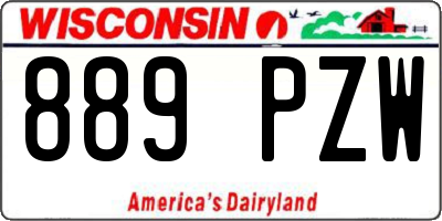 WI license plate 889PZW