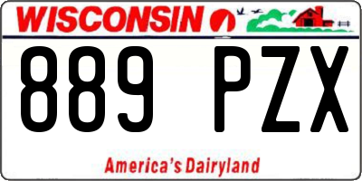 WI license plate 889PZX
