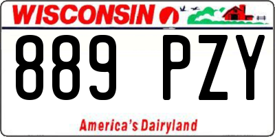 WI license plate 889PZY
