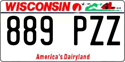 WI license plate 889PZZ