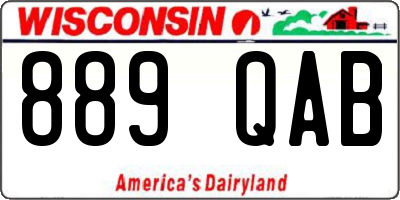 WI license plate 889QAB