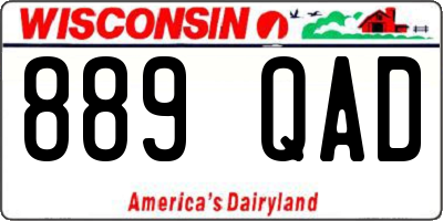 WI license plate 889QAD