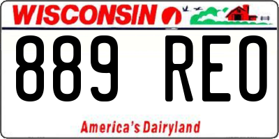WI license plate 889REO
