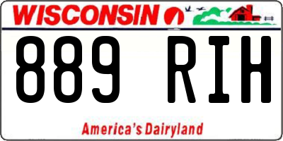 WI license plate 889RIH