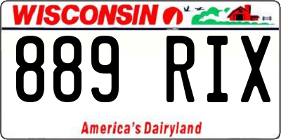 WI license plate 889RIX