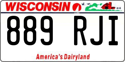 WI license plate 889RJI