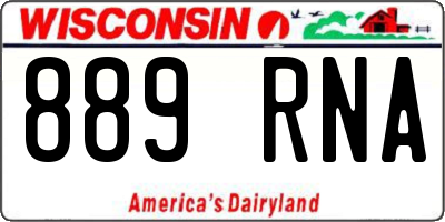 WI license plate 889RNA