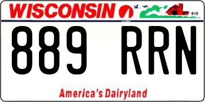 WI license plate 889RRN