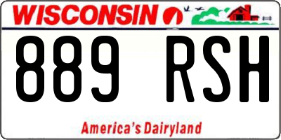 WI license plate 889RSH