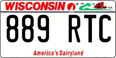 WI license plate 889RTC