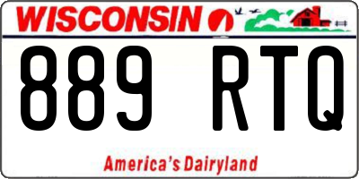 WI license plate 889RTQ