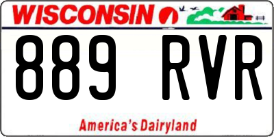 WI license plate 889RVR