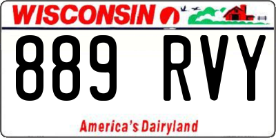 WI license plate 889RVY