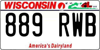 WI license plate 889RWB