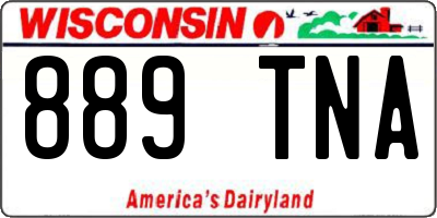 WI license plate 889TNA